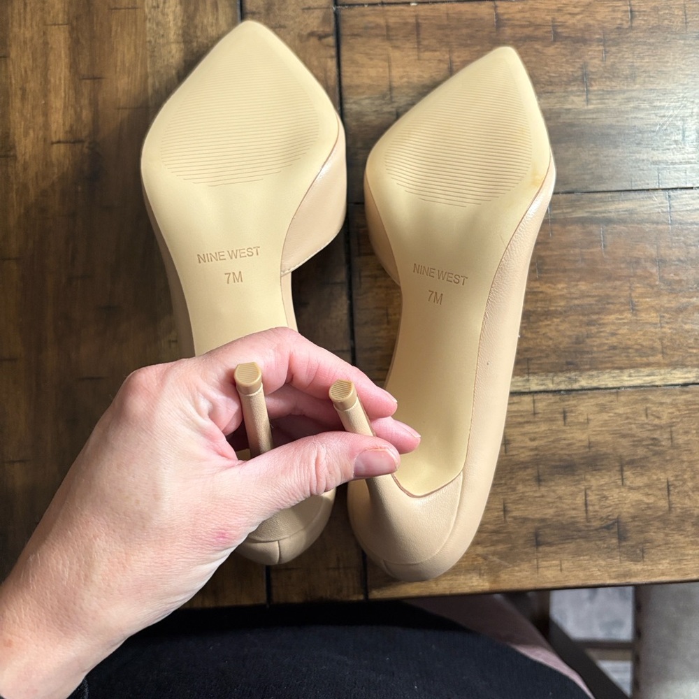 Nine West Beige Pointed Toe Heels - Picture 6 of 6